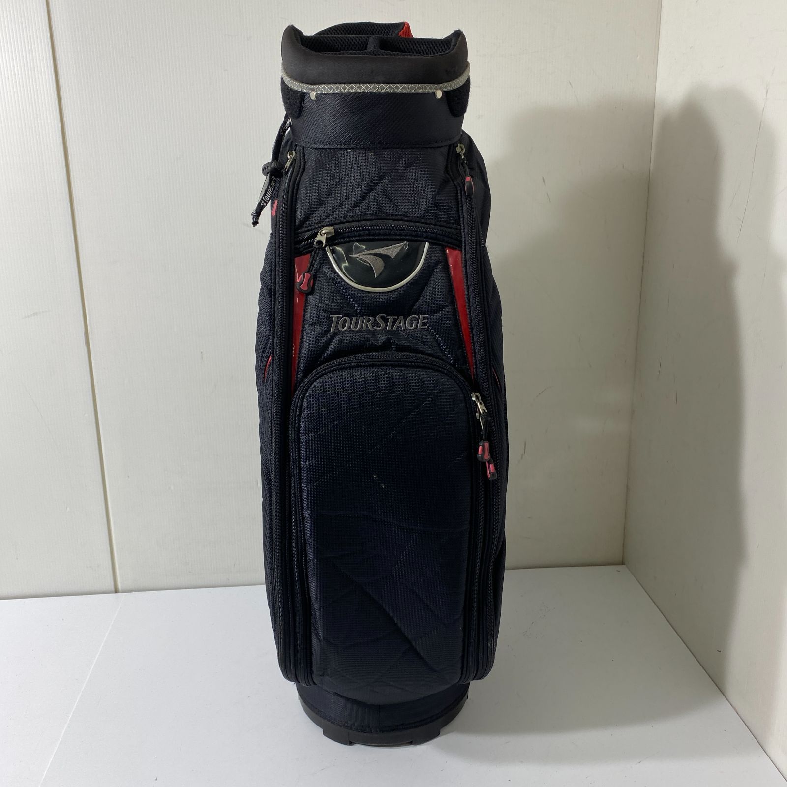 TourStage キャディバッグ 黒/赤 ツアーステージ tourstage キャディーバッグ 7分割 9インチ