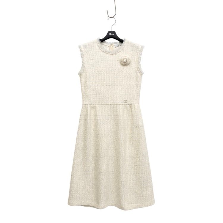 2025年 Rene ルネ Knit Dress ブローチ付 オフツイード 36 6432460