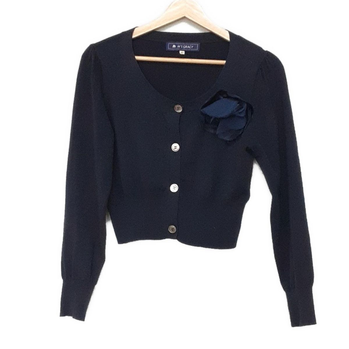 エムズグレイシー 紺 カーディガン 40 未使用級✨エムズグレイシー