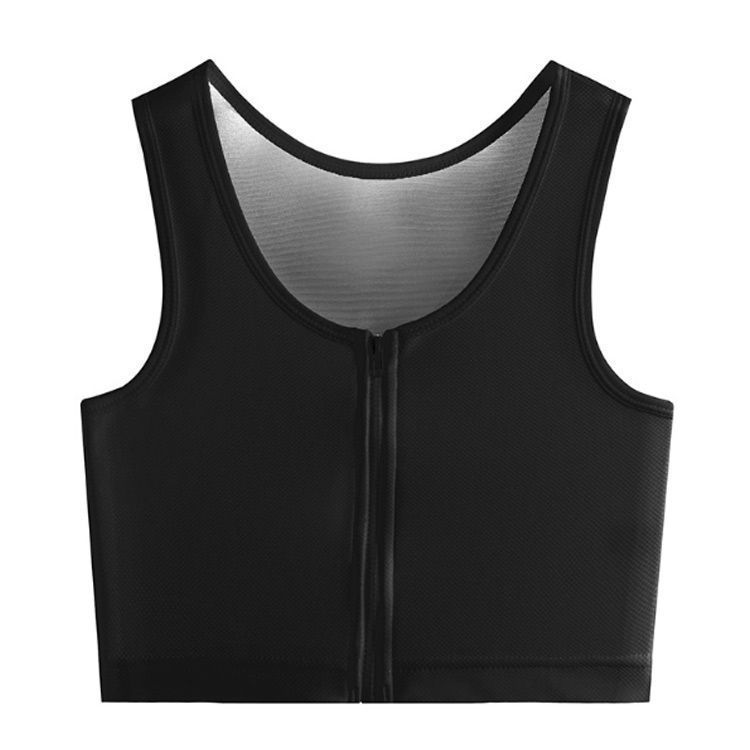 ナベシャツ 胸つぶし さらし インナー ブラ タンクトップ ファスナー スポーツブラ メッシュ コスプレ 男装 大きいサイズ 胸を小さく見せる 揺れない 下着 なべしゃつ レディース ジュニア 大人 pop1640