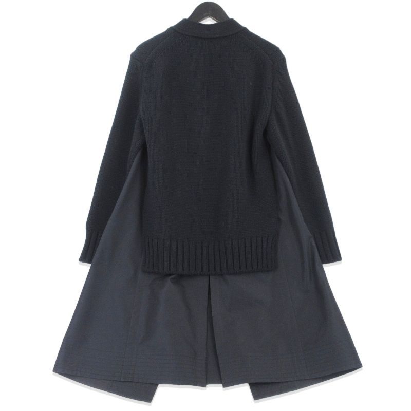 【美品】sacai　サカイ　ドッキングカーディガン　ブラック　日本製　Mサイズ sacai サカイ ドッキング ロングカーディガン 23-06778 ウィメンズ