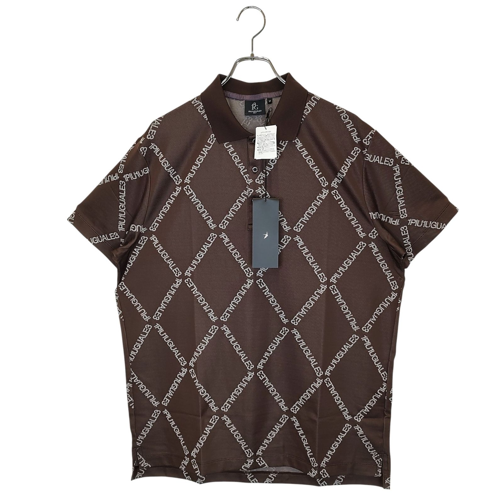 1PIU1UGUALE3 GOLF ウノピゥウノウグァーレトレ ゴルフ × HIROKUNI TOGA S S POLO 半袖 ポロシャツ GRK062 POE457 6 XL ブラウン メンズ