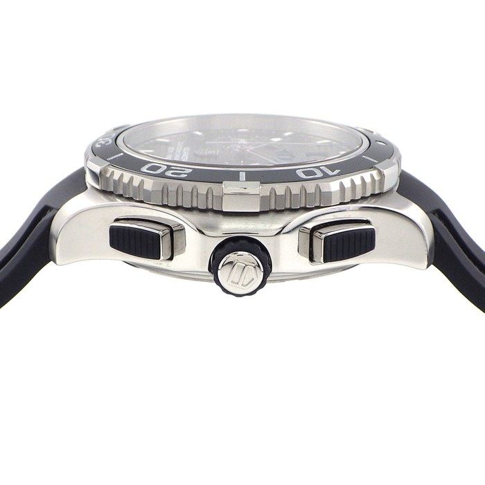 タグ ホイヤー TAG Heuer 腕時計 アクアレーサー CAK 211 A BA 0833 ブラック文字盤 カウントダウン クロノグラフ デイト 夜光針 インデックス 回転ベゼル ラバーベルト SS 自動巻き 箱 保付き