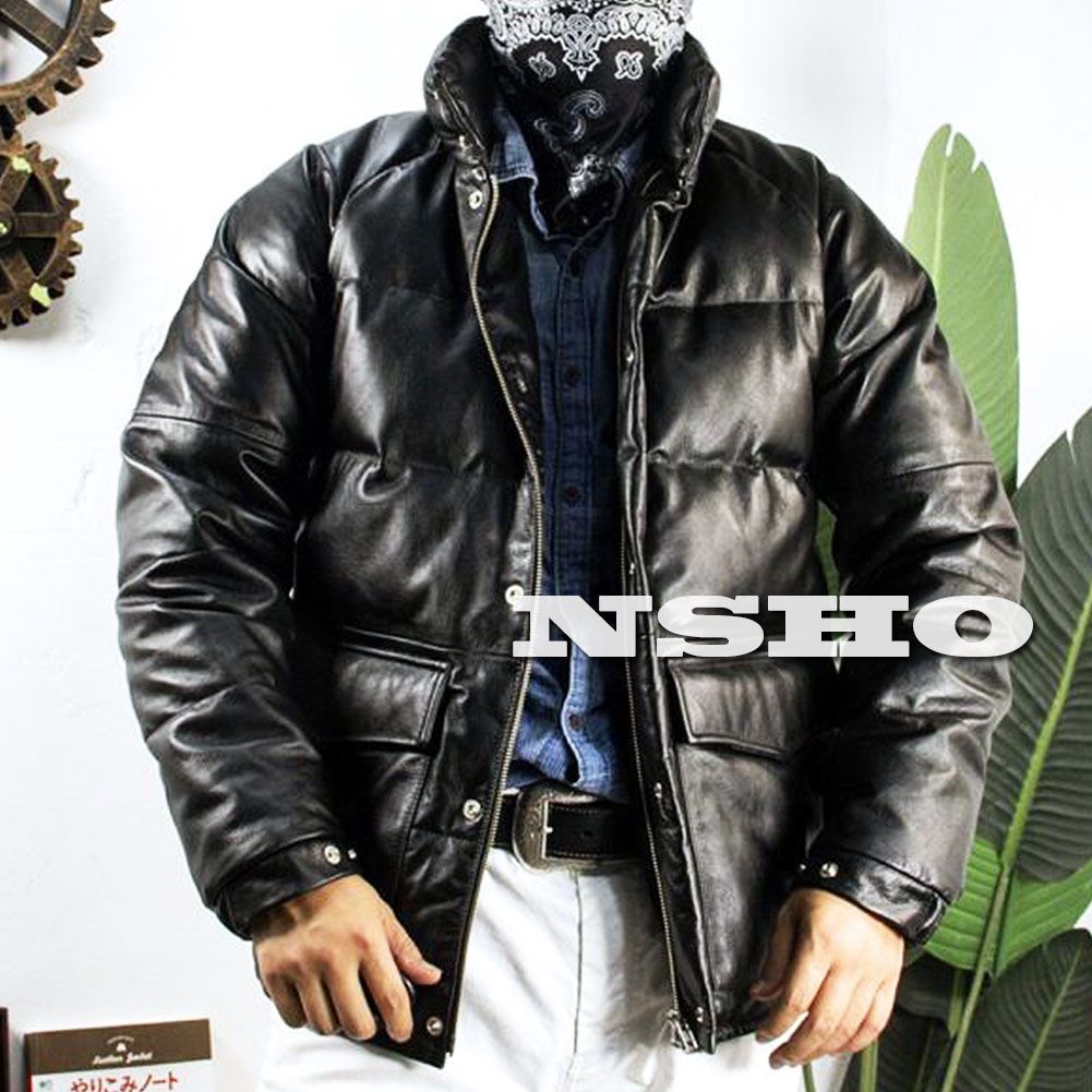 希少 最上級ナッパ キムタク愛用 HERO イタリアンレザー ダウン