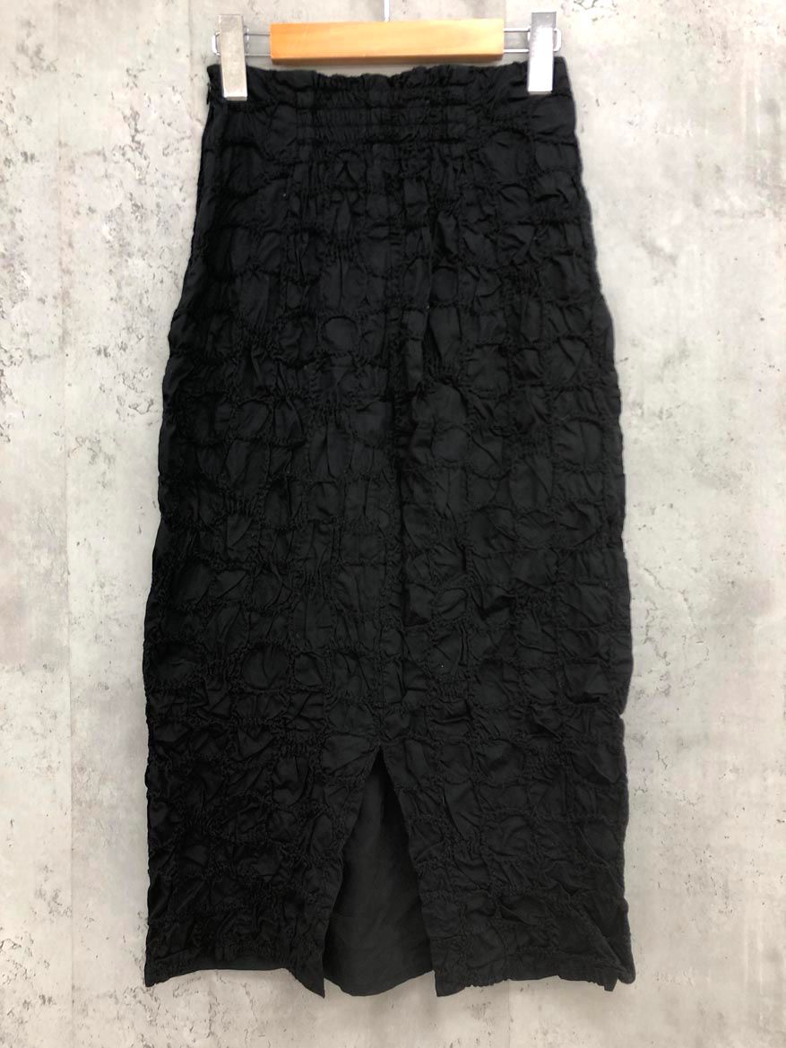 CELFORD セルフォード CWFS232014 コットン シャーリング ロング タイト スカート size36 黒 ◎レディース