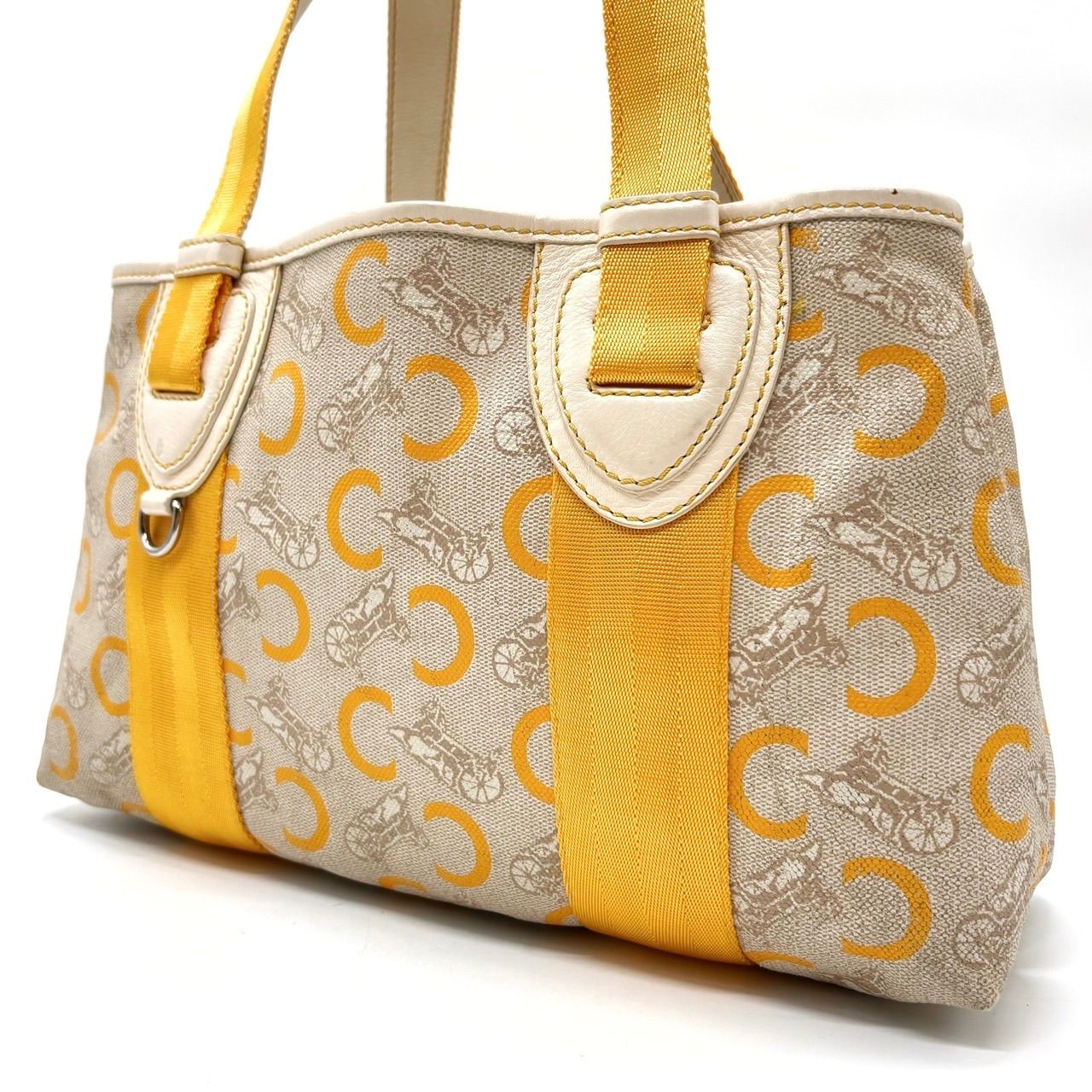 希少✨CELINE セリーヌ クロコ型押し ハンドバッグ ゴールド金具 riri CELINE セリーヌ ハンドバッグ ブギーバッグ イエロー レザーx