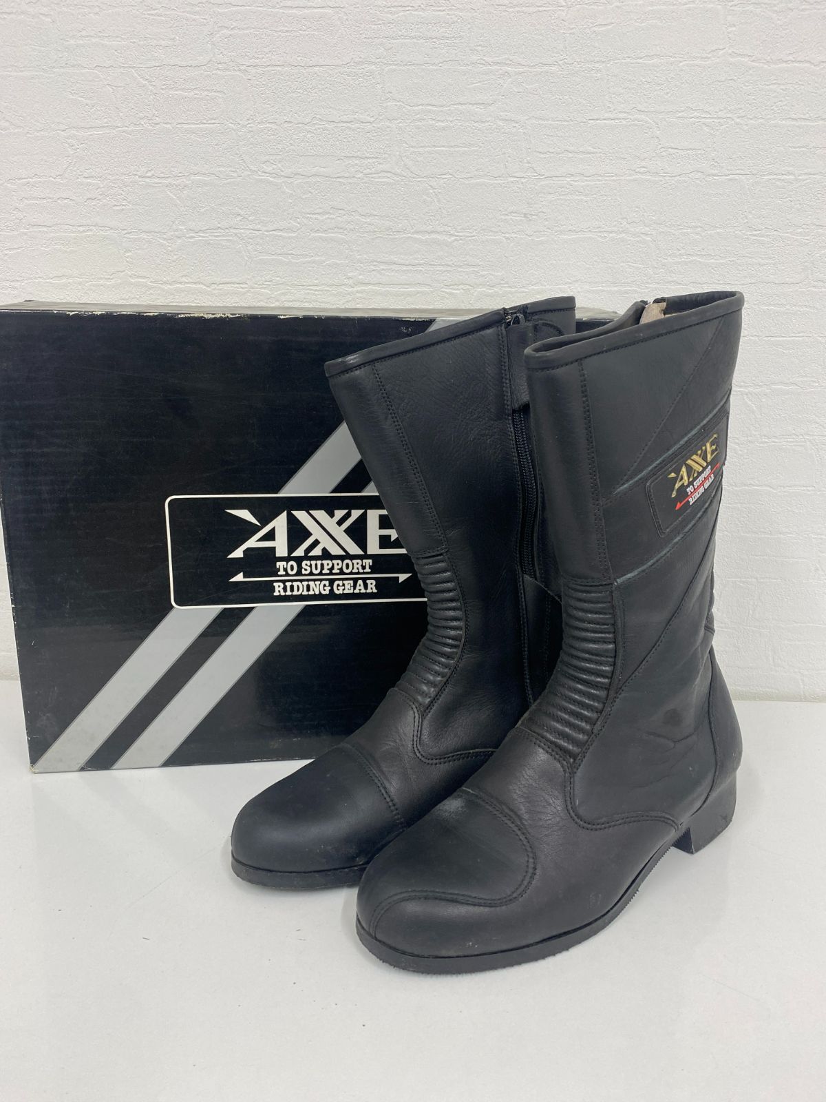 B-758 AXXE アグゼ バイクブーツ 26.5cm ブラック き