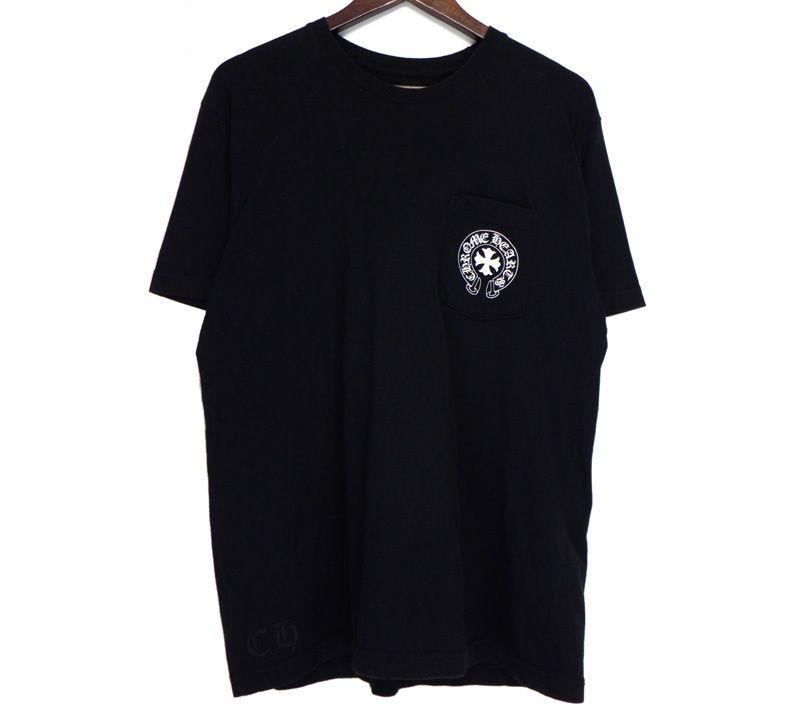 クロムハーツ　バック英字プリントTシャツ CHROME HEARTS クロムハーツ 英字バックプリント フロントホース