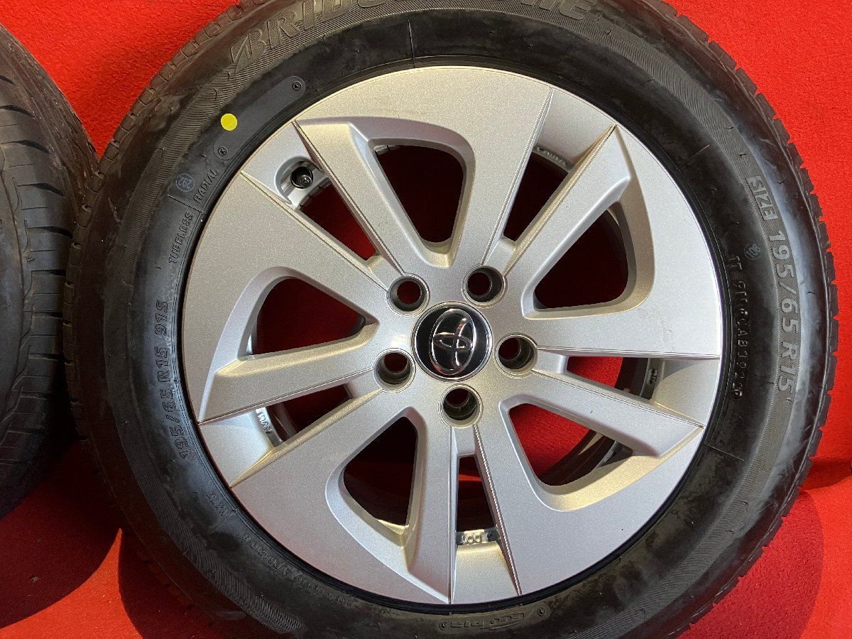 中古サマータイヤホイールセット 【 BRIDGESTONE NEXTRY 195/65R15 15x6.5+40 100-5H】 [トヨタ 50系 プリウス純正] 4本SET