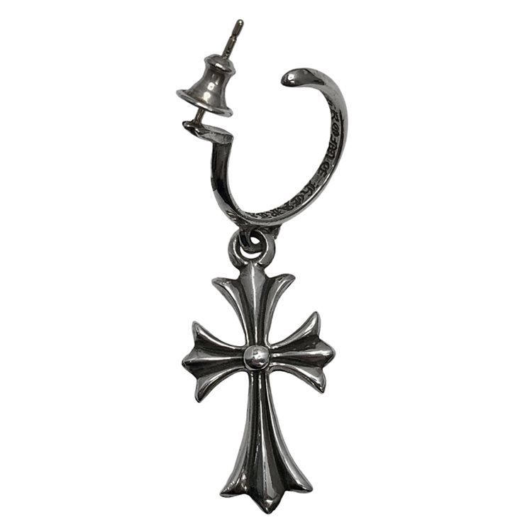 Chrome Hearts クロムハーツ TINY CH CROSS タイニーCHクロス フープピアス SV925 × 14K シルバー ピアス フープピアス