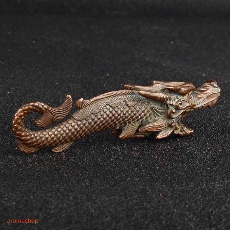 送料無料！真鍮 竜頭魚 化竜 置物 銅茶寵 飾品 装飾 茶寵 置物