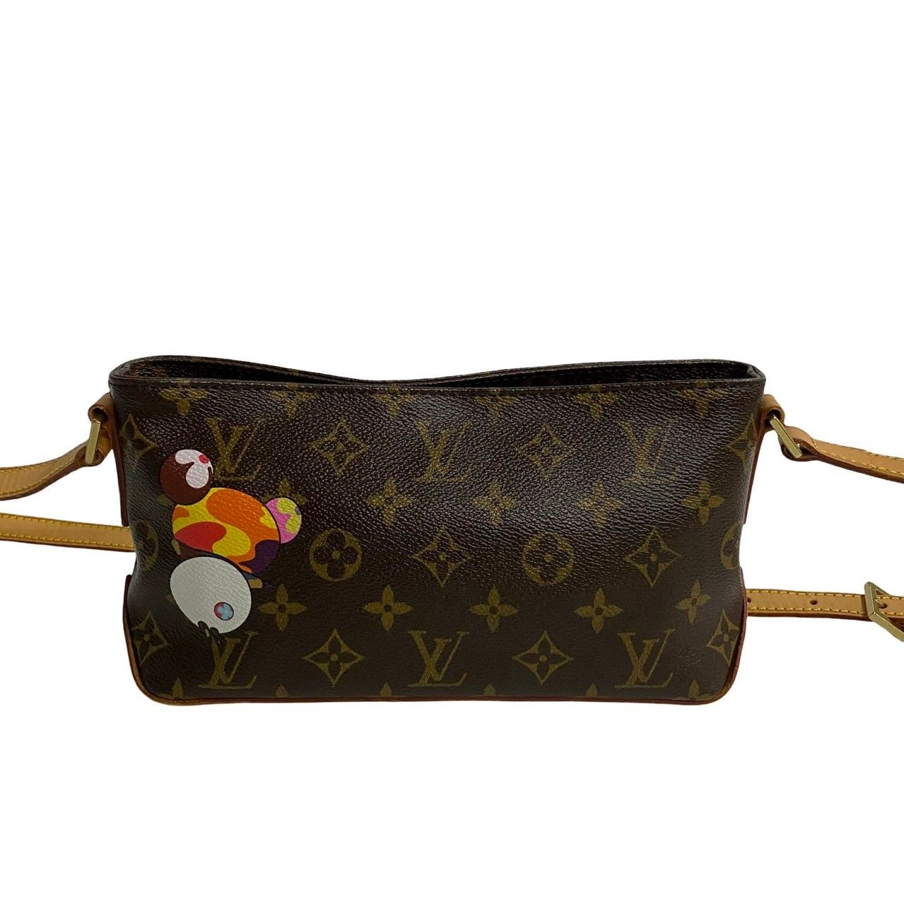 極 美品 希少品 LOUIS VUITTON ルイヴィトン トロター モノグラム パンダ 村上隆コラボ レザー ショルダーバッグ ポシェット 茶  26413 - メルカリ