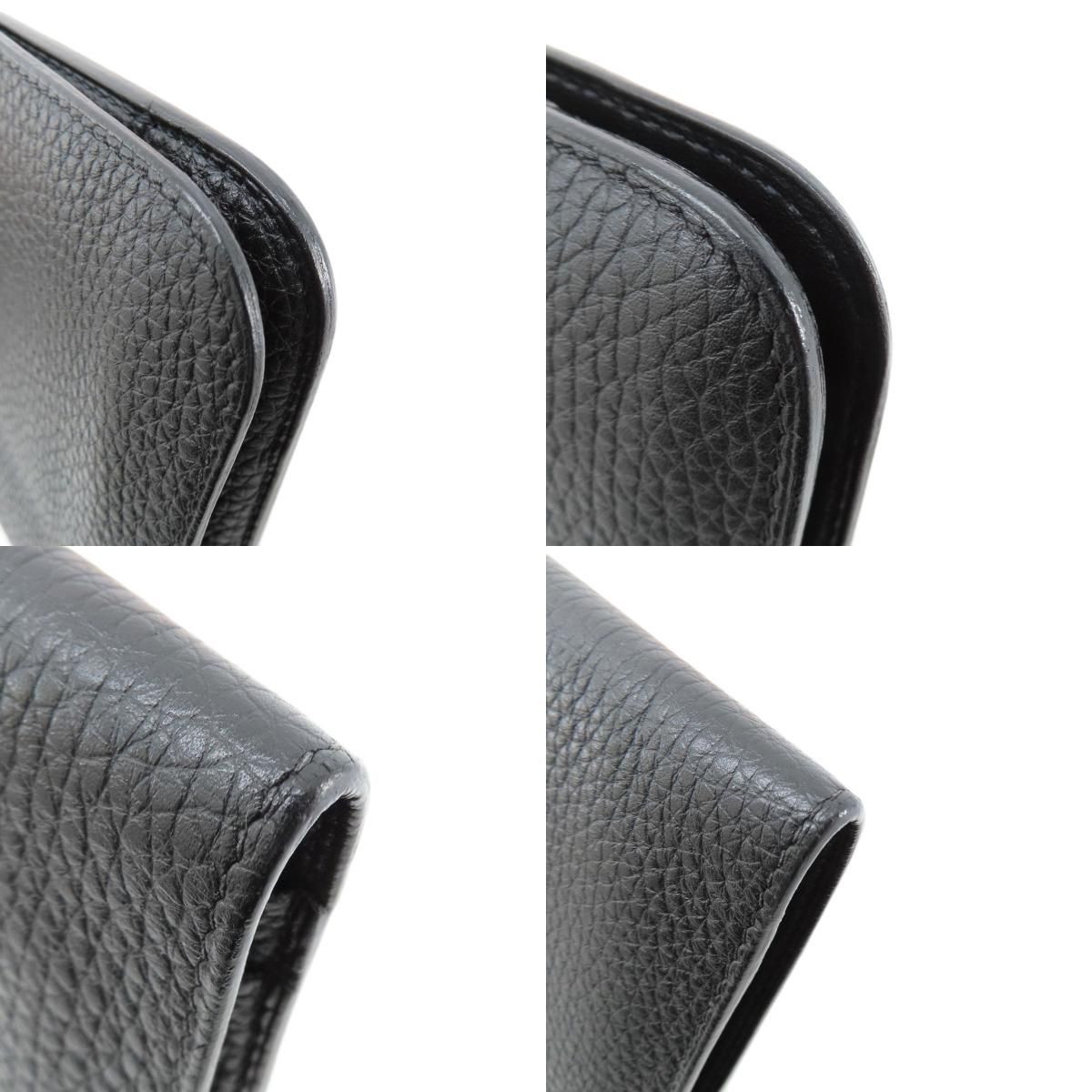HERMES エルメス ドゴンGM 黒 ブラック ゴールド金具 長財布（小銭入れ
