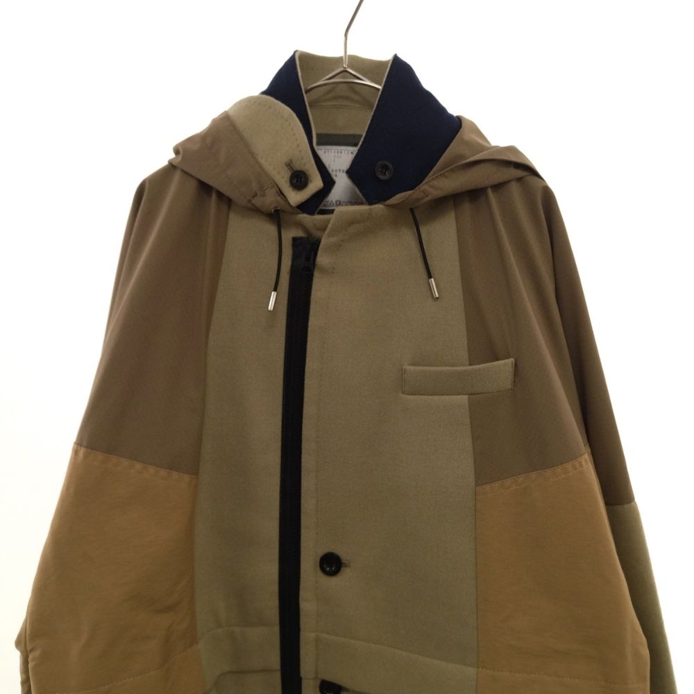Sacai (サカイ) 21AW Wool Melton Jacket ウールメルトンナイロンドッキングジャケット ベージュ/ブラウン