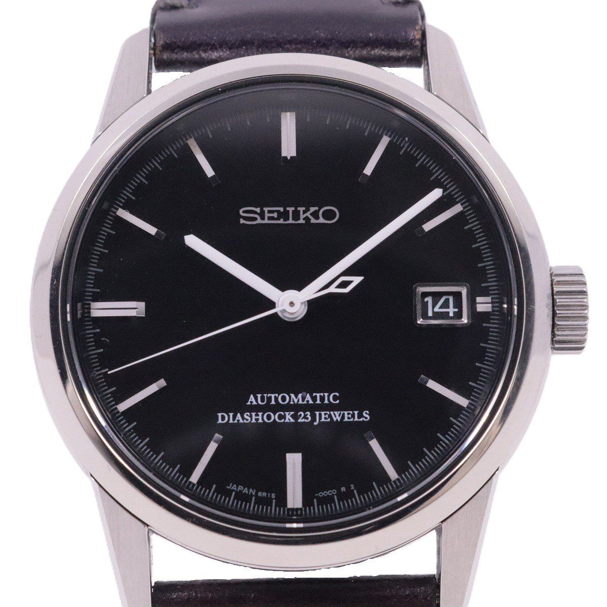 SEIKO セイコー スピリット メカニカル 自動巻き メンズ 腕時計 黒文字盤 純正革ベルト SCVS015 / 6R15-00C0【いおき質店】