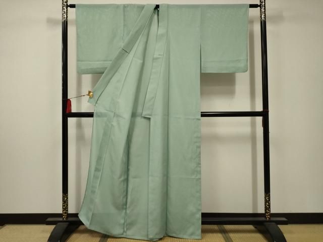 平和屋着物 夏物 色無地 絽 青竹色 洗える着物 AABA5633sx