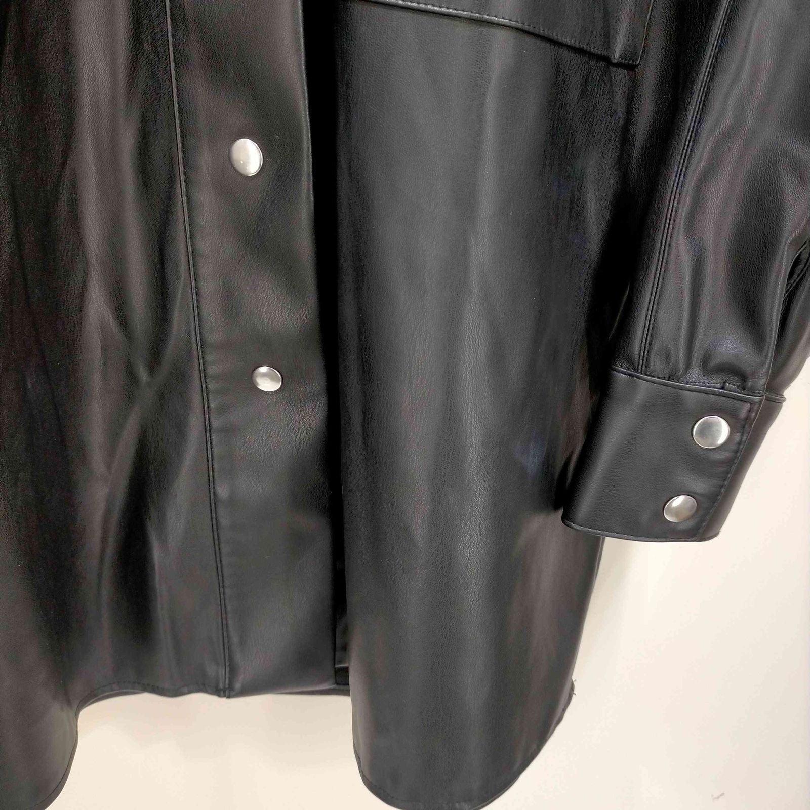 ザラ ZARA フェイクレザーコート レディース S - メルカリ