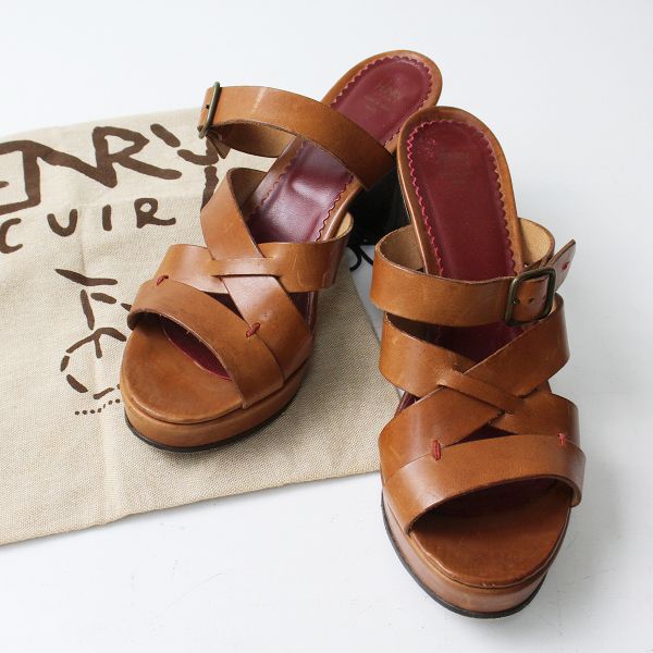 HENRY CUIR アンリクイール レザー サンダル size38 HENRY CUIR アンリクイール レザー サンダル size38