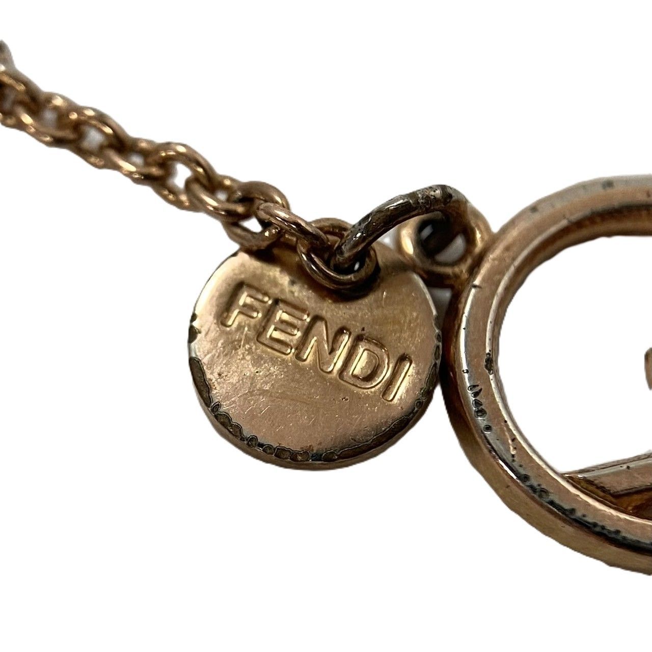 FENDI】エフ イズ フェンディ ネックレス Fロゴ ラインストーン ローズ 