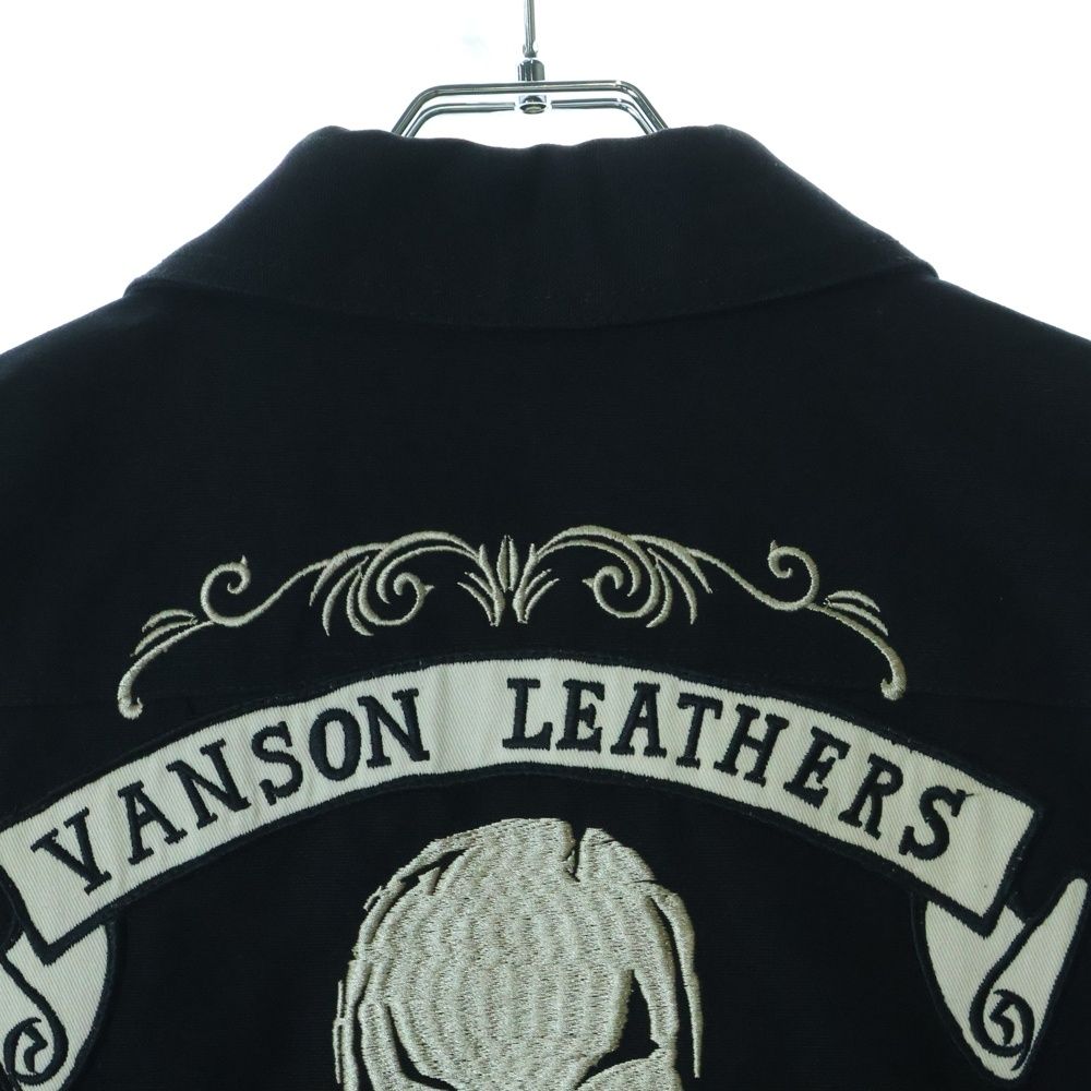 Vanson ブラック ジップアップジャケット vanson -BONE ZIP UP- BLACK / WHITE | Highflyer