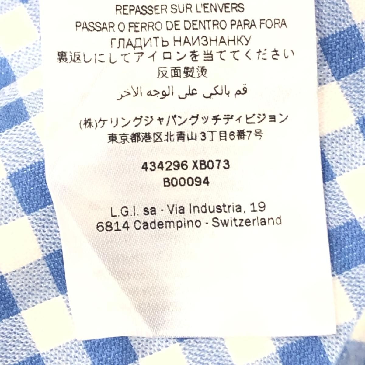 GUCCI グッチ イチゴ 襟付き チェック柄 長袖 ワンピース サイズ:18/24ｍ  ブルー  キッズ 　240001100571 GUCCI グッチ イチゴ 襟付き チェック柄 長袖 ワンピース サイズ:18