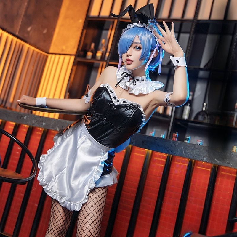 P③2 レディース ゼロから始める異世界生活 レム バニーガール コスプレ 黒 P③2 レディース ゼロから始める異世界生活 レム バニーガール