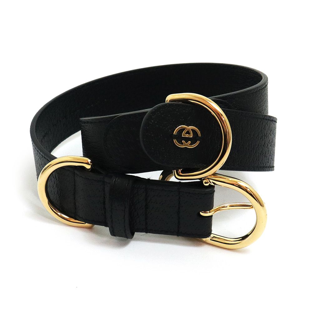 新品・未使用品）グッチ レザー インターロッキングG ラウンド