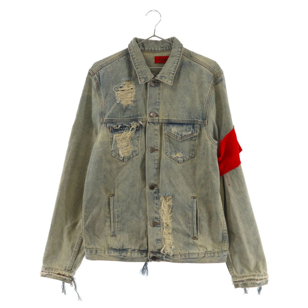 424 ダメージデニムジャケット 424 four two four クラッシュ ダメージ加工 デニムジャケット