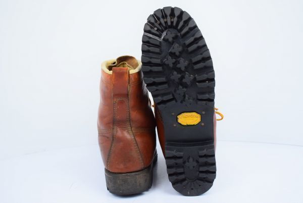 ビンテージ WOODN STREAM 本革ワークブーツ 26.5|茶 |ユニオンメイド工場370刻印|軽量ソール|ビブラム◆-Y020 NICORILABO_COM