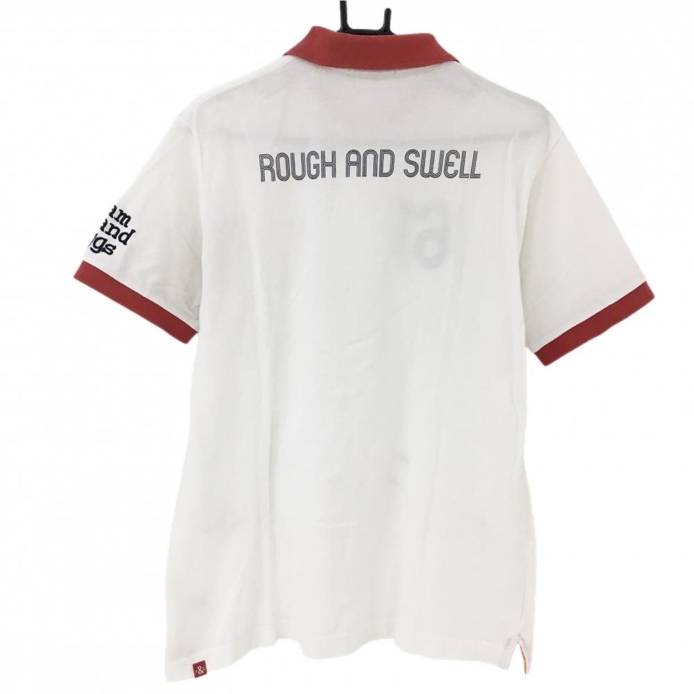☆SALE25％OFF☆ラフアンドスウェル 半袖ポロシャツ 白×レッド バック  