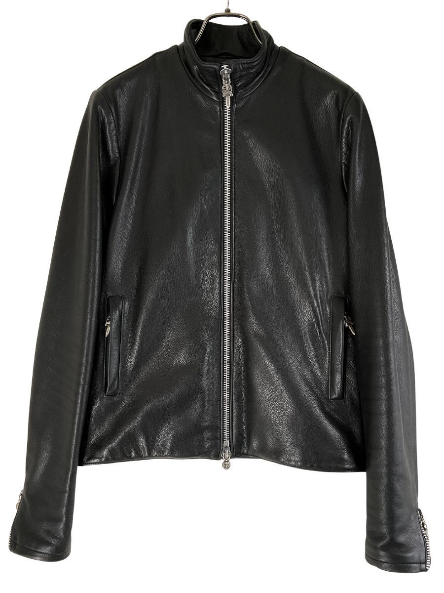【美品】CHROME HEARTS パーフェクトレザーシングルレザー　S 美品 CHROME HEARTS クロムハーツ S ブラック×シルバー パーフェクト
