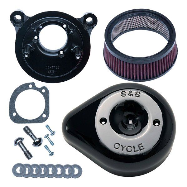【新品】Su0026S Cycle Inc（エスアンドエスサイクル） ステルス エアクリーナーキット ティアドロップ グロスブラック 170-0525B (2625113)