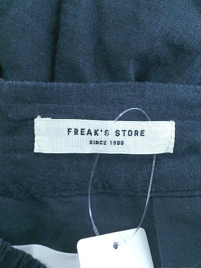 ◇ FREAK'S STORE フリークスストア リネン混 ワイドパンツ サイズS ネイビー レディース P  【1209020002219】