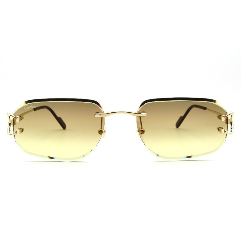 ♥ Cartier カルティエ サングラス CT0468S フランス製 シグネチャーC リムレス ZEISS社レンズ 004 ゴールド 65008728
