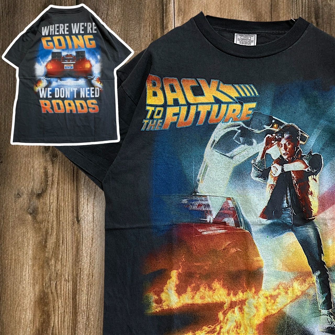 BGXE ムービー Tシャツ ビンテージ 古着 黒 バックトゥザフューチャー