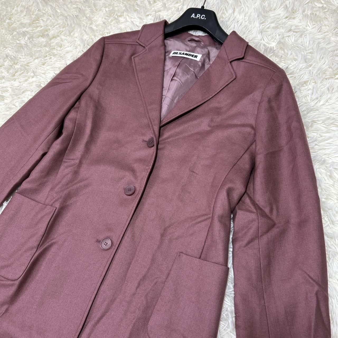 JIL SANDER ロングコート カシミヤ生地　シルク混　サイズ36 ピンク JIL SANDER ロングコート カシミヤ生地 シルク混 サイズ36 ピン