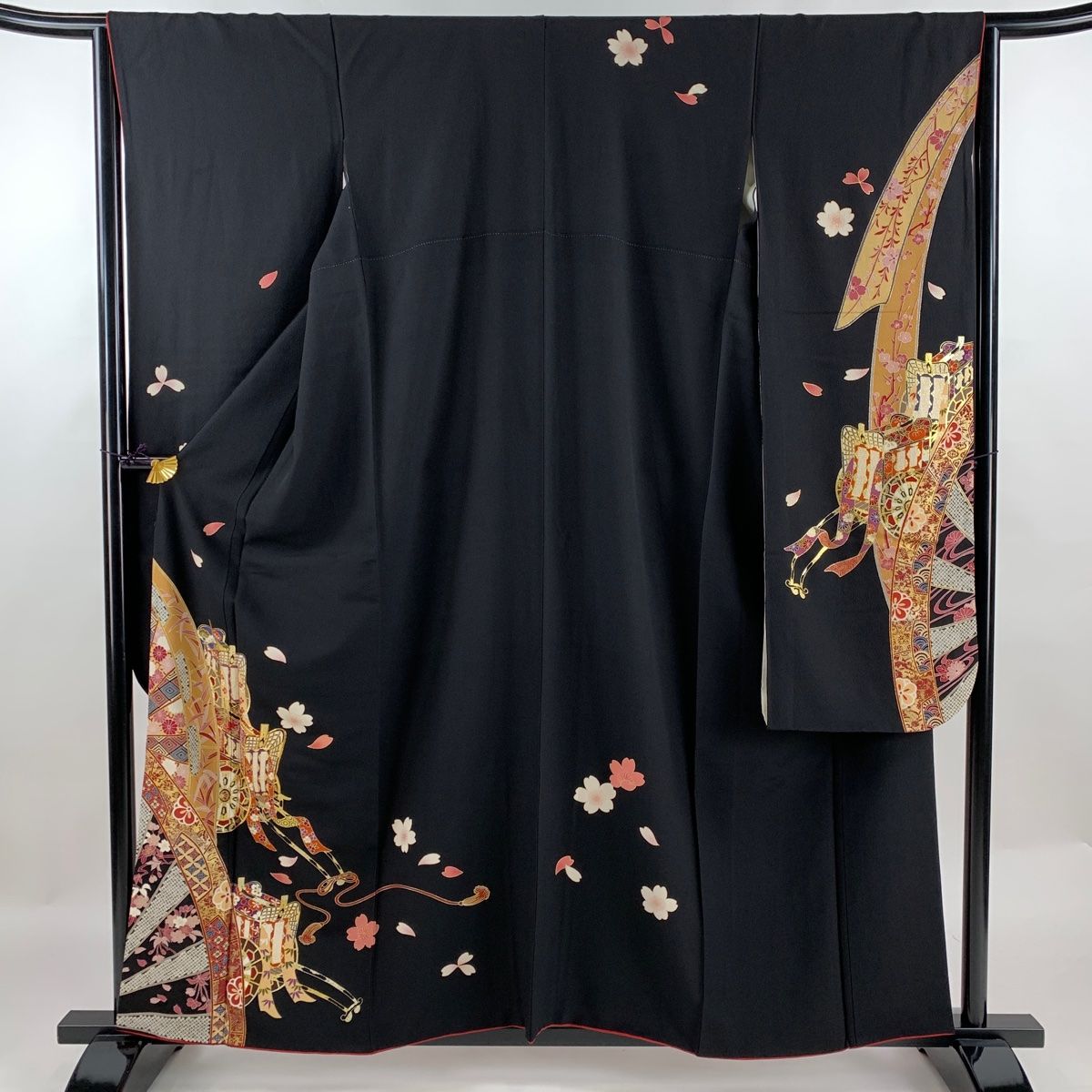 振袖 身丈165cm 裄丈68cm L 袷 翠山工房 落款あり 辻が花 金糸