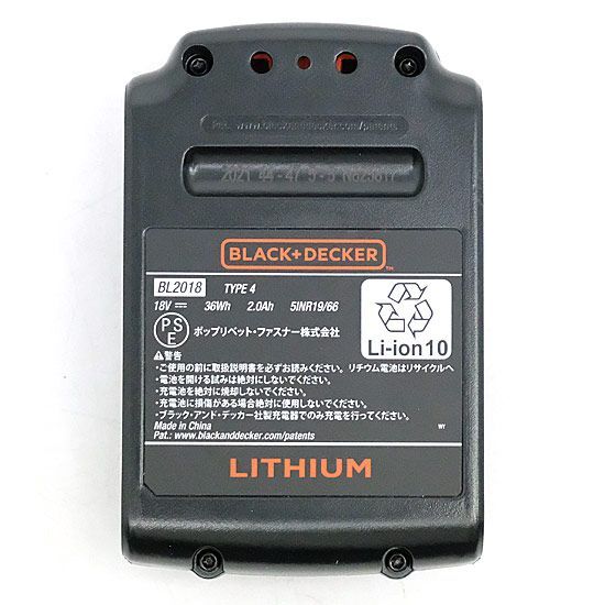 bn 10 箱きず やぶれ BLACK&DECKER コードレスチェーンソー 18V 2.0Ah 250mm GKC1825L2