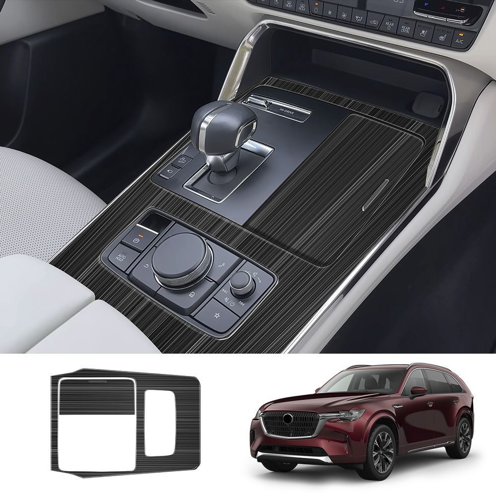 MAZDA CX-90 2025 左ハンドル シフトパネル装飾カバー 2枚セット ステンレス製 傷防止 内装パーツ