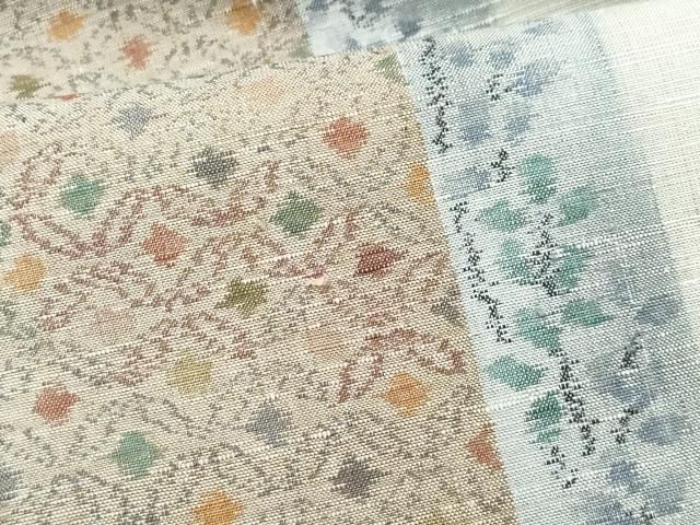 平和屋着物●小千谷紬　花唐草文　正絹　逸品　未使用　CAAV6404vf 平和屋着物○小千谷紬 花唐草文 正絹 逸品 未使用 CAAV6404vf 平和屋