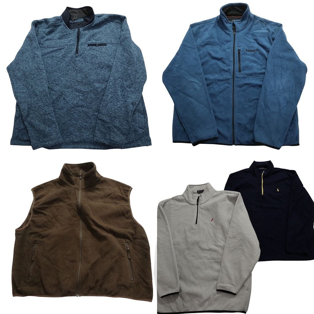 古着卸 まとめ売り ブランドMIX フリース 5枚セット (メンズ 2XL ) ラルフローレン ティンバーランド カベラス ノーティカ MX3850