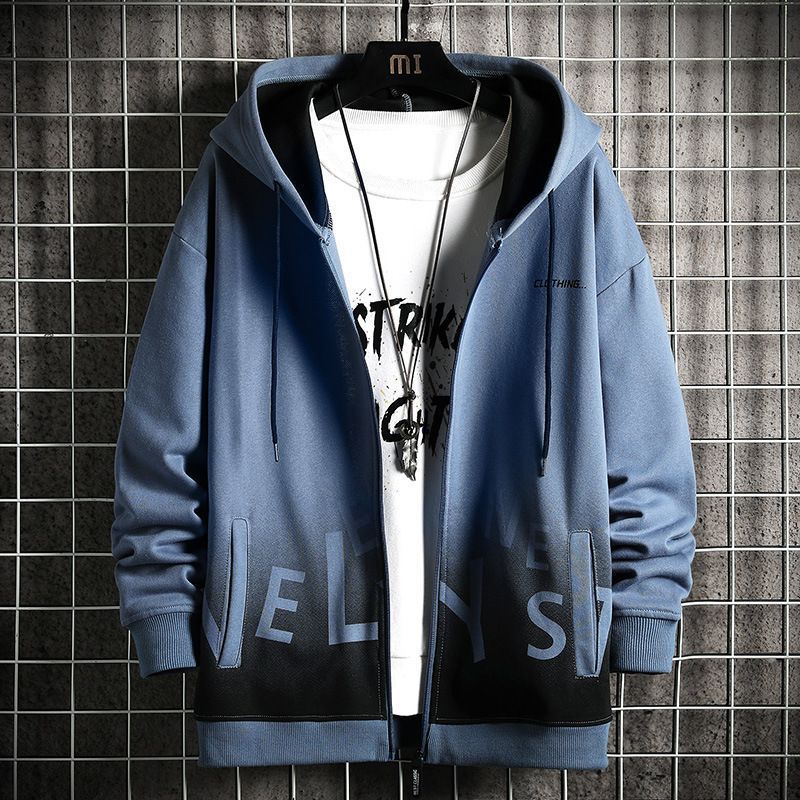 パーカー メンズ 長袖 ジップ グラデーション トレーナー スウェット プルオーバー 春秋冬服 ゆったり フード付き おしゃれ シンプル レイヤード トップス TyS5383