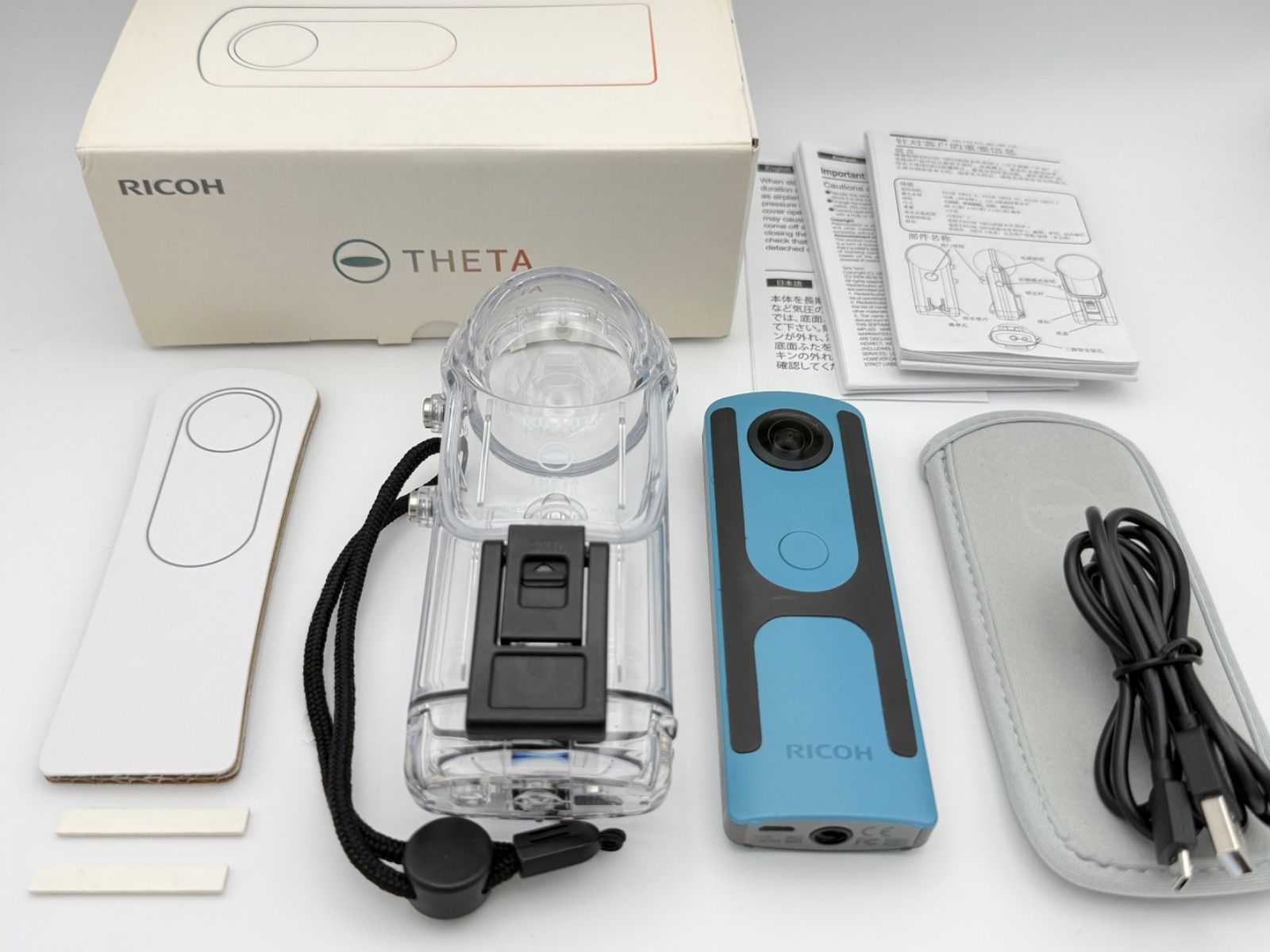 美品】RICOH THETA SC ブルー＋水中ハウジングケース TW-1 リコー 