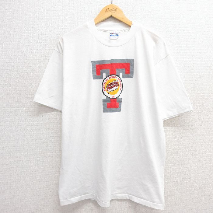 XL/古着 ヘインズ 半袖 ビンテージ Tシャツ メンズ 90s ターゲット大学 カレッジ クルーネック 白 ホワイト 24mar15 中古