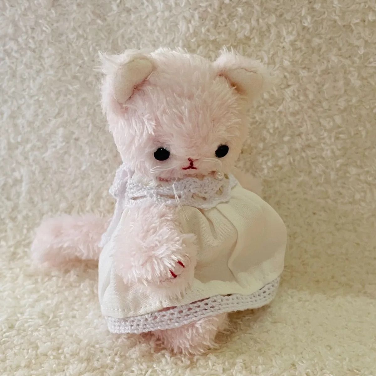 送料込み☆ハンドメイド☆ピンクの小さなぬいぐるみ☆フワフワ♡ネコちゃん