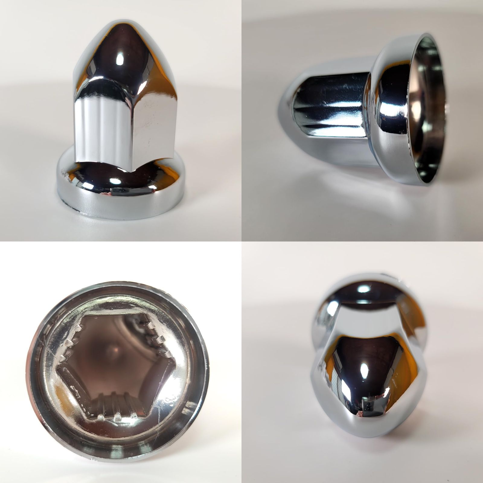 トンガリ ナットキャップ 33mm H60 ISO クロームメッキ ドレスアップ 