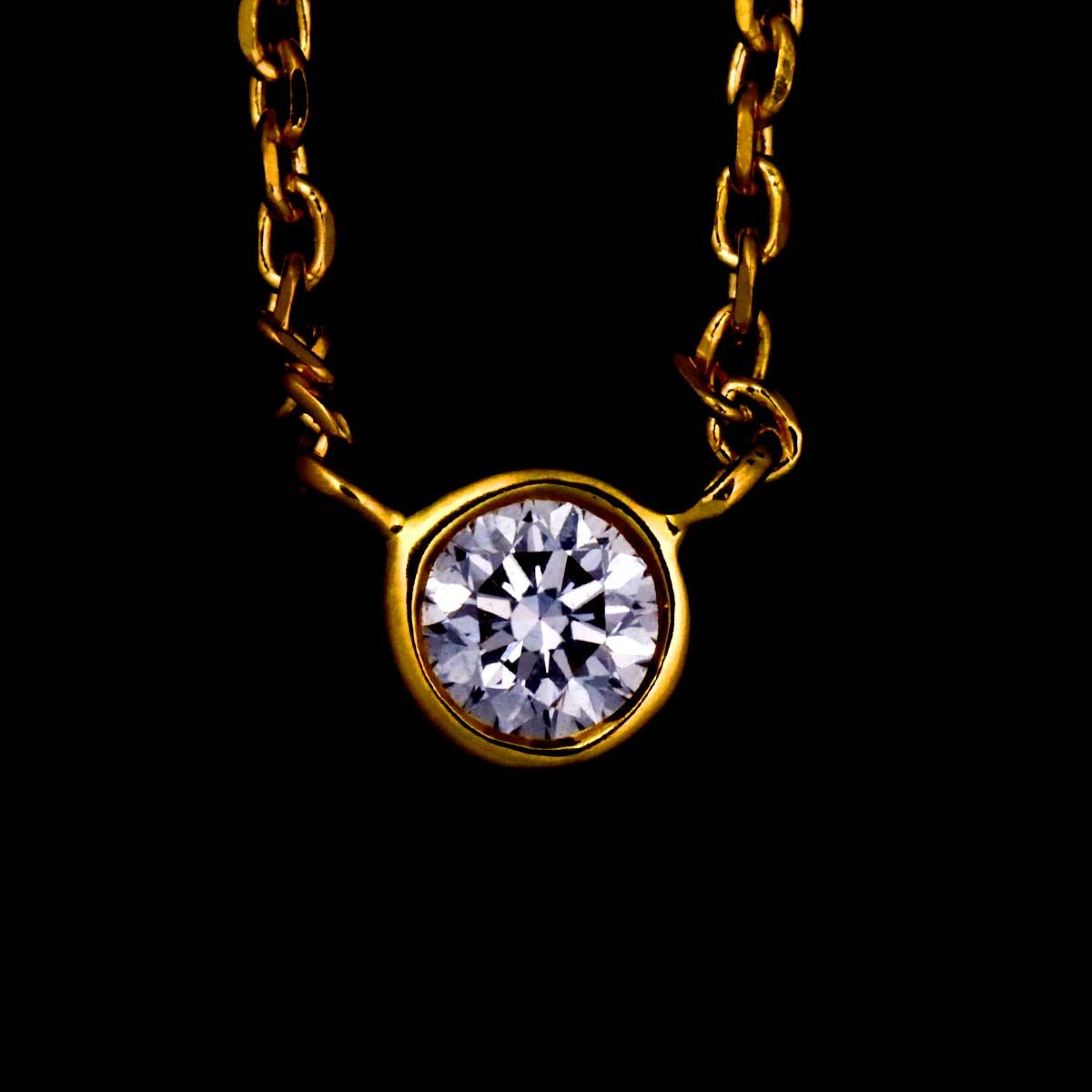 タサキ TASAKI ダイヤ 0.06ct ネックレス 42cm K18 YG イエロー