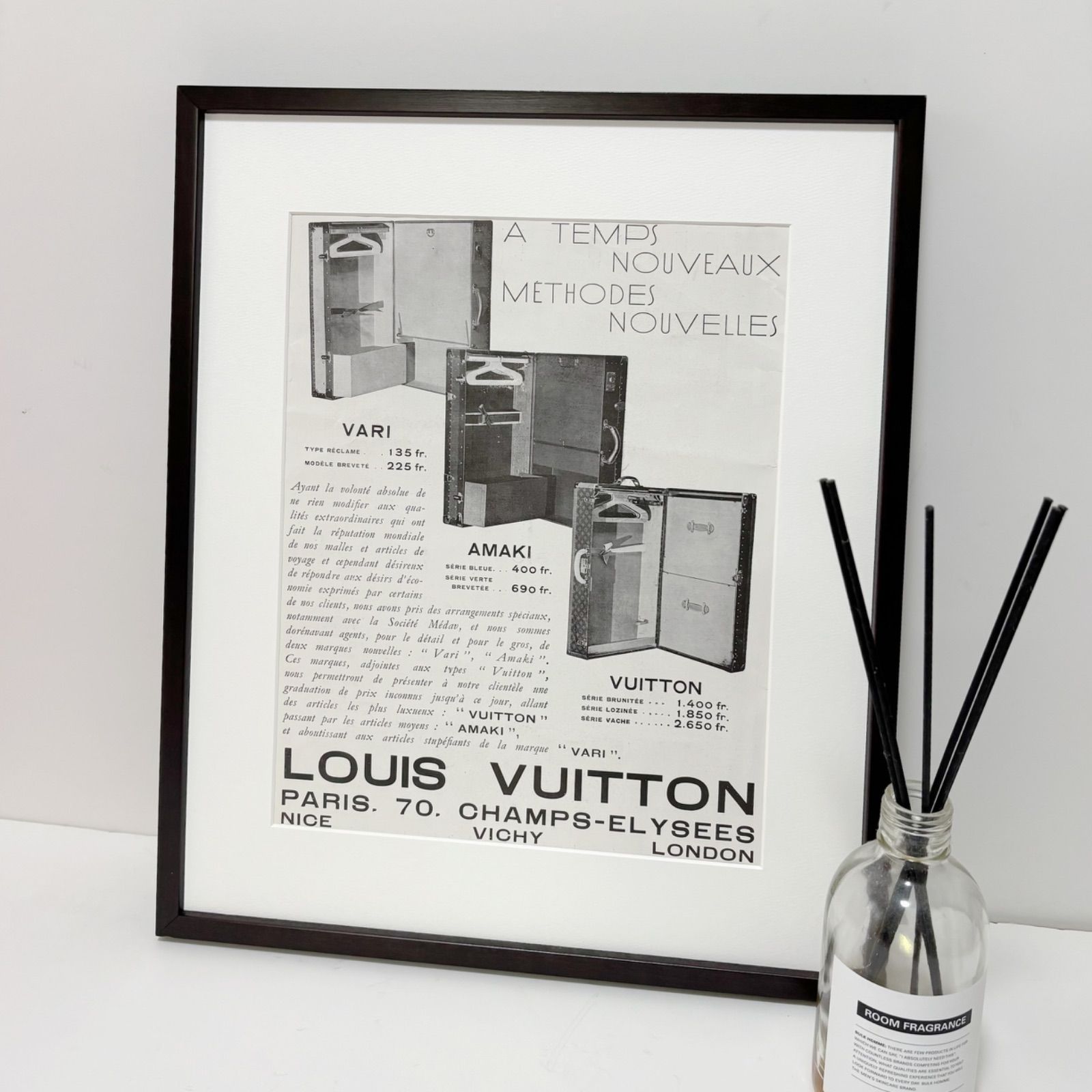 1933 広告 Louis Vuitton ルイヴィトン ポスター ヴィンテージ アートポスター フレーム付き 額縁 インテリア モダン おしゃれ かわいい 壁掛け ポップ レトロ モノトーン