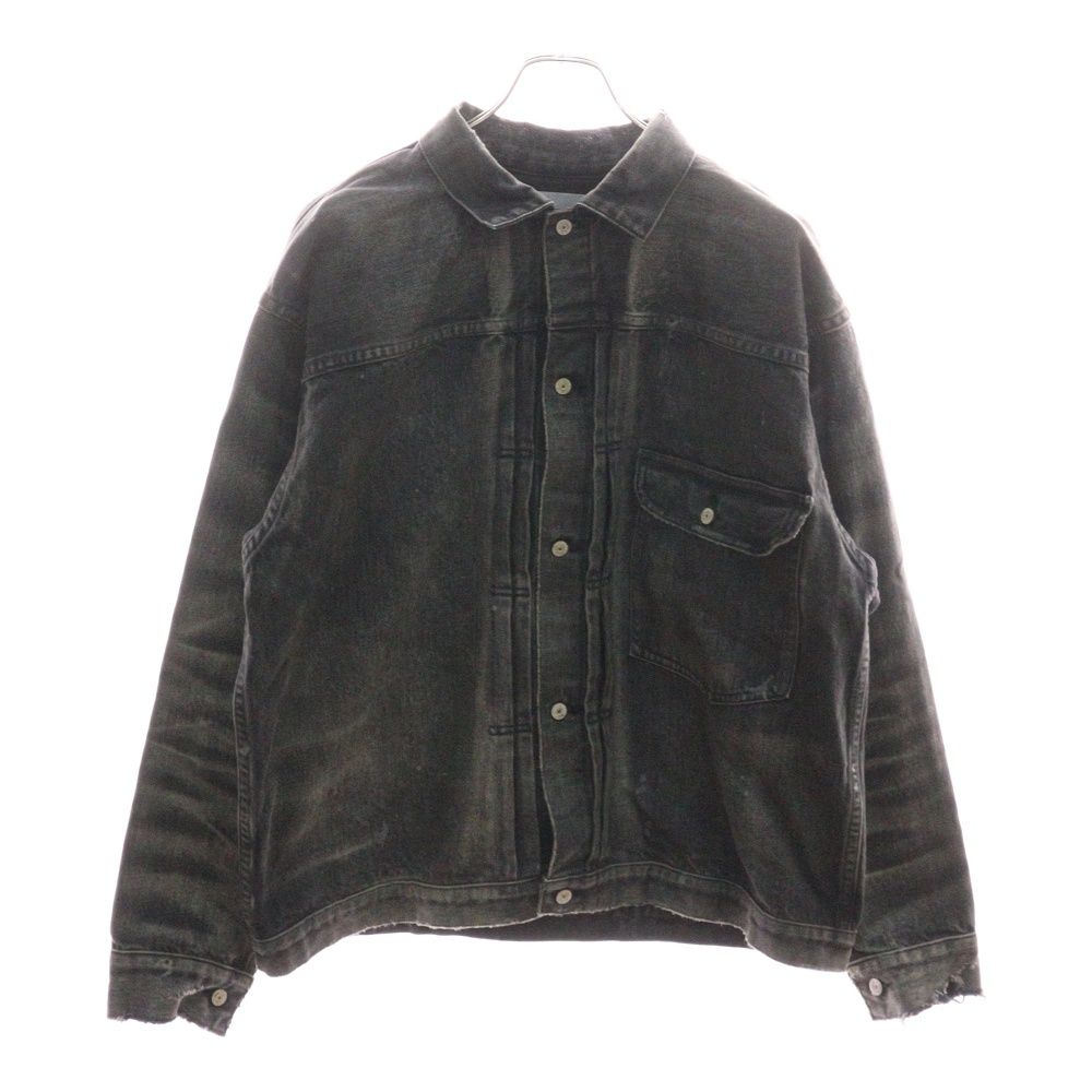 New Manual ニュー マニュアル 012 LV 36s T-BACK JACKET バックT デニムジャケット ブラック