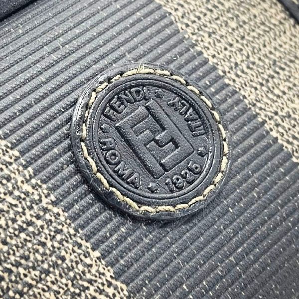  フェンディ コインケース ペカン がま口 ミニ 小銭入れ PVC レザー 革 カーキ系 ブラック 黒 30900 FENDI FF ロゴ ストライプ ミニコインパース その他 折り財布